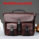 Porte - documents en cuir noir pour hommes, sac  main d'affaires, sacoches vintage, sac  bandoulire ...