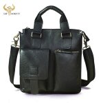 Porte - documents en cuir vritable pour homme, mallette d'affaires dcontracte pour ordinateur portable ...
