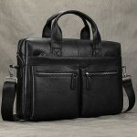 Porte - documents en cuir vritable pour hommes, sac pour ordinateur portable de 15. 6 pouces, sac  ...