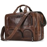 Porte - documents en cuir vritable pour hommes, sacoche d'ordinateur portable de 17. 3 pouces, fourre ...