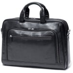 Porte - ordinateur grard henon gentleman en cuir de vachette lisse souple gh 2682 - noir