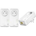 Powerline 600 kit - trio prises cpl - kit cpl - 600 mbps - compatible toute box / routeur - 1 port ethernet ...
