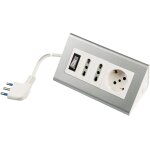 Pp2590s bloc multiprises de bureau - bloc multiprises  2 prises bivalentes et prise schuko - bloc multiprises ...