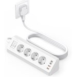 Prise d'angle 4 compartiments avec usb c(pd 20w), multiprise 8 en 1 4 prises usb multiples avec interrupteur, ...