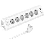 Prise d'angle avec 4 usb(2 type - c), multiprise  6 compartiments avec interrupteur, multiprise de protection ...