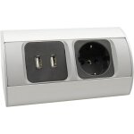 Prise d'angle usb aluminium, botier lectrique, multiprise, bloc prise schuko schutzkontakt type f