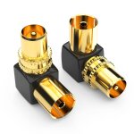 Prise d'antenne tv coud�e fiche coud�e 90 iec adaptateur connecteur d'angle pour c�ble d'antenne d'angle ...