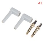 Prises audio 90 degrés 3. 5mm, 2 pièces / lot, noir et blanc, connecteur adaptateur jack pour casque ... Prises audio 90 degrés 3. 5mm, 2 pièces / lot, noir et blanc, connecteur adaptateur jack pour casque ...