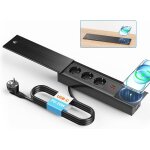 Prise de bureau encastrable avec usb c 20w et chargement sans fil, bloc multiprise encastrable 3 prises ...