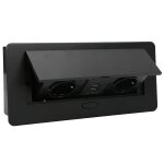 Prise de courant de bureau intgre double prise ue + double usb avec indicateur led d'amortissement ...