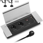 Prise encastrable plan de travail cuisine usb c pd20w, aluminium multiprise electrique encastrable, bloc ...