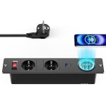 Prise encastrable plan de travail, multiprise encastrable avec chargeur sans fil, bloc prise encastrable ...