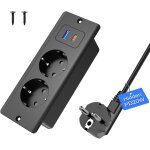 Prise encastrable avec usb c 20 w, 2 prises de table avec usb a et type - c, 4 en 1, plateau de table, ...