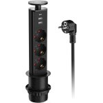 Prise escamotable avec usb c, 3 prises, prise de cuisine, prise de table escamotable avec câble de 1, ... Prise escamotable avec usb c, 3 prises, prise de cuisine, prise de table escamotable avec câble de 1, ...