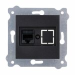 Prise informatique rj45 cat. 6 noir m�tallique exen