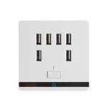 Prise murale � 6 ports usb 3, 4a, chargeur, prise de courant, panneau de commutation
