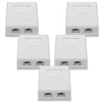 Prise rseau rj45 double murale, monte en surface blinde, avec port de cble ethernet lan cat6a pour ...
