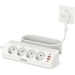 Prise de table avec interrupteur individuel, pd 20w multiprise 4 prises, 2 ports usb c + 2 ports usb ...