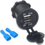 Prise usb 2 ports encastrable pour voiture, camping - car, bateau, moto, prise usb 5 v 4, 2 a, adaptateur ...