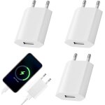 Prise usb - 3 pack chargeur adaptateur secteur usb, chargeur rapideadaptateur prise universelle pour ...