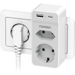 Prise usb secteur multiple, 4 en 1 chargeur usb multiprises avec 2 - usb(5v / 2, 4a) et 2 sortie ac 16a, ...