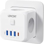 Prise usb secteur pd35w multiple murale cube, 7 en 1 multiprises et chargeur rapide pd35w avec 3 sortie ...