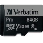 Pro u3 carte mmoire microsdxc avec adaptateur - 64 go - noire - carte microsd pour capture vido 4k ...