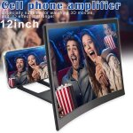 Projecteur 3d d'�cran de t�l�phone portable 12 pouces, agrandissement et amplificateur d'�cran incurv� ...
