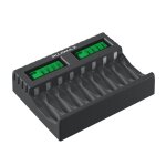 Pujimax - chargeur de batterie aste  8 emplacements, adapt aux piles aaa et aa, protection contre les ...