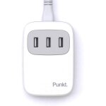 Punkt. uc01 hub usb aliment avec 3 ports multiprise (charge rapide, 2 cbles principaux d'alimentation, ...