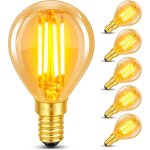 Qxer - ampoule e14 filament led vintage, equivalent 40w incandescence, verre ambr blanc chaud 2200k, ...