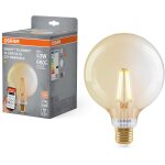 Qxer - lampe led smart + , g53, 6 w, 2 400 k, e27, forme sphrique, filament, dore, intensit variable, ...