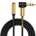 Rallonge jack audio, angle droit plaqu� or st�r�o jack cable 3. 5mm m�le femelle d'extension c�ble compatible ...