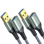 Rallonge usb, rallonge usb 1m + 1m, lot de 2 rallonge usb 3. 0, c�ble usb m�le femelle compatible avec ...
