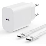 Rapida chargeur usb c 20w avec cable type c 2m, chargeur rapide prise adaptateur secteur embout usbc ...