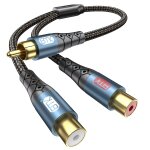 Rca adaptateur, 30cm canal st�r�o 1 m�le 2 femelle cable r�partiteur coaxial c�ble d'extension rca (r&l) ...