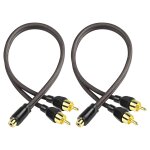 Rca cable car audio y splitter cble femelle  double mle plaqu or stro adaptateur audio plaqu or ...
