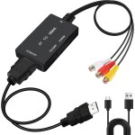 Rca to hdmi converter, av to hdmi adapter, rca 1080p cvbs composite audio video converter for camera ...