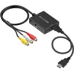 Rca to hdmi converter, av to hdmi converter, audio video adapter support pal / ntsc for tv, pc, ps3, ...