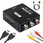 Rca to hdmi adapter, mini av rca cvbs to hdmi video signal audio converters adapter 1080p 720 compatible ...