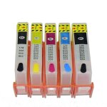 Recharge de cartouche encre 5 couleurs pour hp, pour hp564, b8550, c5380, c6375, c6380, d5460, c309a, ...
