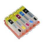 Recharge de cartouche encre 5 couleurs, avec puce arc, pour hp photosmart b8550 c5324 c5380 c6324 c6380 ...