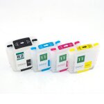 Recharge de cartouche encre 69ml / 28ml pour hp 11 82, pour hp designjet 111, avec puce permanente
