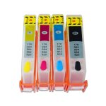 Recharge de cartouche encre pour imprimante hp, 4 couleurs, avec puce arc, pour photosmart 5510 6510 ...