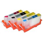 Recharge de cartouche encre pour imprimante hp 670, 4 couleurs, avec puce de r�initialisation automatique, ...