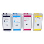 Recharge de cartouche encre avec puce arc, pour hp500 hp800, bo�te encre 82, 130 ml / pi�ce, pour imprimante ...