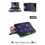 Refroidisseur - spirit of gamer - airblade - 6 ventilateurs led - pc portable 17  - support smartphone ...