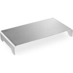 Rehausseur d'ecran design en aluminium support d'ecran - charge . 10 kg - non glissant - argent, large[por524 ...