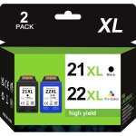 Remanufactured 21 22 xl cartouches d'encre de pour hp 21xl 22xl noir couleur (multipack) pour hp deskjet ...