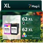 Remanufactured 62 xl cartridge for hp black and colour � compatible with envy 5540 5640 5644 7640, officejet ...
